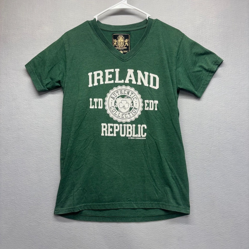 Irish Connexxion T Shirt Ireland Republic Mens S Green V-Neck Graphic